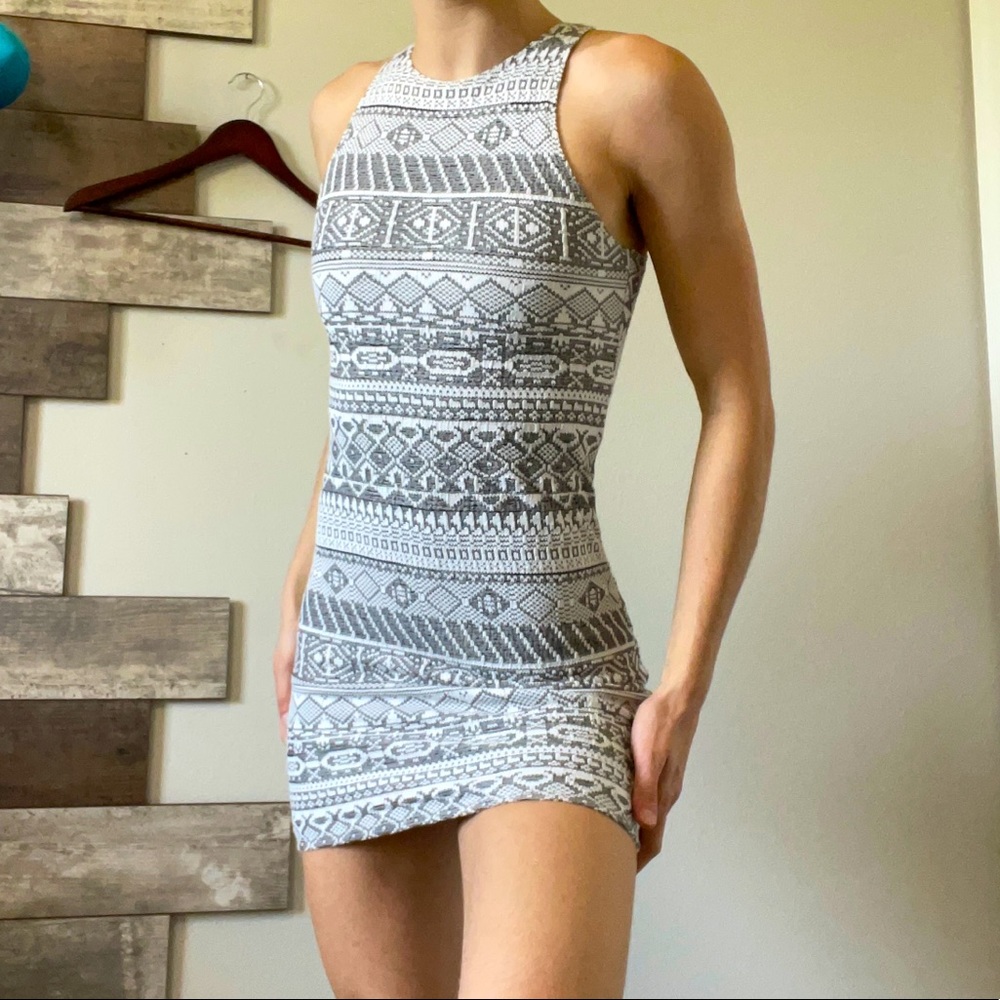 Sweater dress gray and white from hollister